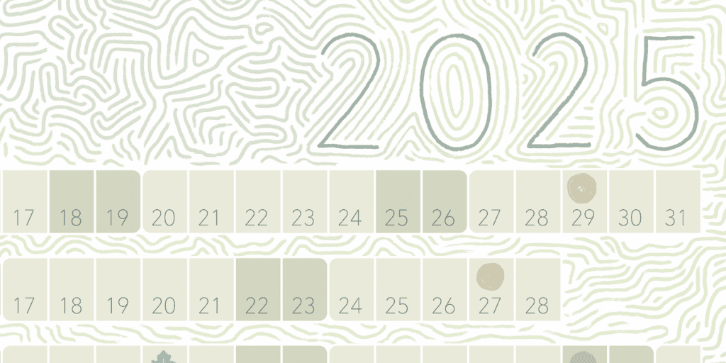 Calendário 2025 closeup2